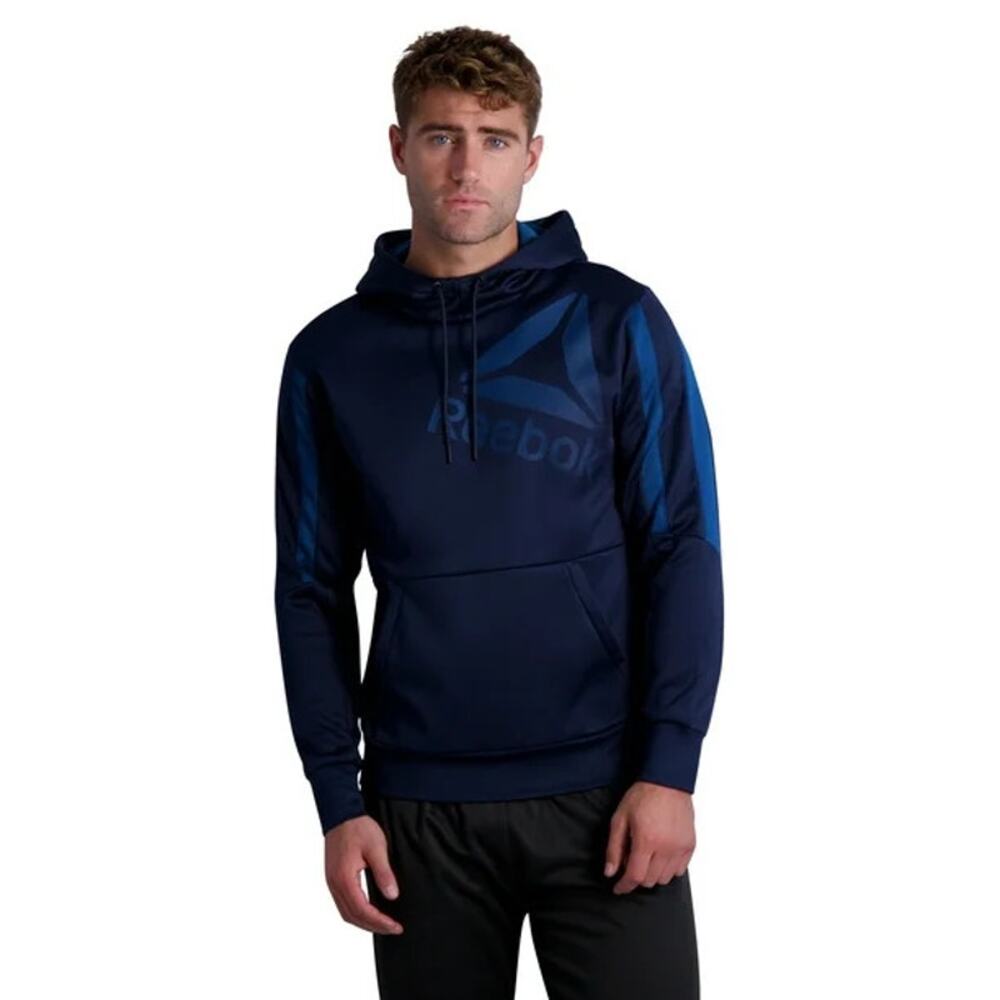 NWT Reebok Navy Classic Burst Pull Over Hoodie Athletic Athleisure‎ Men's M